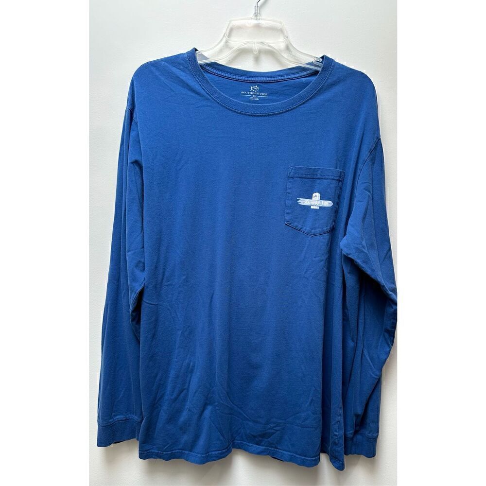 Southern Tide men’s long sleeve blue t-shirt with pocket size XL. #36-1240